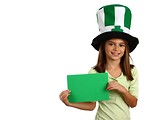 Free Stock Photo: A pretty young girl wearing a Saint Patrick