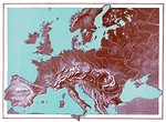 Free Stock Photo: A vintage relief map of Europe