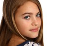 Free Stock Photo: A beautiful young girl isolated on a white background