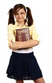 Free Stock Photo: A smart girl with glasses holding a book