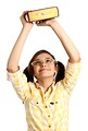Free Stock Photo: A smart girl with glasses holding a book
