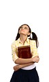 Free Stock Photo: A smart girl with glasses holding a book