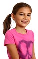 Free Stock Photo: A cute young girl wearing a peace symbol t-shirt