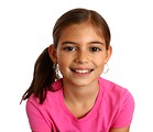 Free Stock Photo: A cute young girl wearing a peace symbol t-shirt