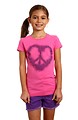 Free Stock Photo: A cute young girl wearing a peace symbol t-shirt