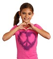 Free Stock Photo: A cute young girl making a heart symbol