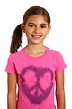 Free Stock Photo: A cute young girl wearing a peace symbol t-shirt