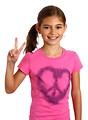 Free Stock Photo: A cute young girl making a peace symbol