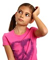 Free Stock Photo: A cute young girl with a thoughtful expression