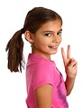 Free Stock Photo: A cute young girl making a peace symbol