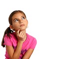 Free Stock Photo: A cute young girl with a thoughtful expression