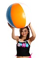 Free Stock Photo: A cute young girl posing with a beach ball