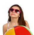 Free Stock Photo: A cute young girl posing with a beach ball