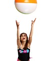 Free Stock Photo: A cute young girl posing with a beach ball