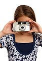 Free Stock Photo: A beautiful young girl holding a camera