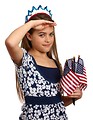 Free Stock Photo: A beautiful young girl dressed for the 4th of July