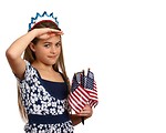 Free Stock Photo: A beautiful young girl dressed for the 4th of July