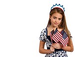 Free Stock Photo: A beautiful young girl dressed for the 4th of July