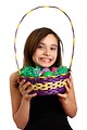 Free Stock Photo: A cute young girl holding an Easter basket