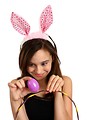 Free Stock Photo: A cute young girl celebrating Easter
