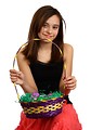 Free Stock Photo: A cute young girl holding an Easter basket
