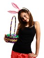Free Stock Photo: A cute young girl celebrating Easter