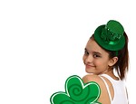 Free Stock Photo: A cute young girl dressed for Saint Patrick