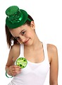Free Stock Photo: A cute young girl dressed for Saint Patrick