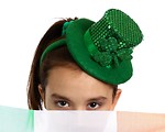 Free Stock Photo: A cute young girl dressed for Saint Patrick