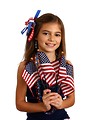 Free Stock Photo: A pretty young girl dressed for the 4th of July holding small American flags