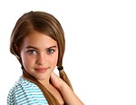 Free Stock Photo: A beautiful young girl isolated on a white background
