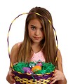 Free Stock Photo: A beautiful young girl holding an Easter basket