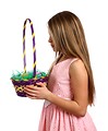 Free Stock Photo: A beautiful young girl holding an Easter basket