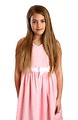 Free Stock Photo: A beautiful young girl in a pink dress on a white background