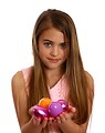 Free Stock Photo: A beautiful young girl holding Easter eggs