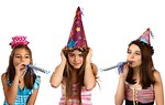 Free Stock Photo: Three young girls celebrating a birthday