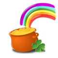 Free Stock Photo: Illustration of a pot of gold and a rainbow for Saint Patrick