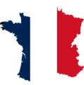 Free Stock Photo: Silhouette of France with flag color