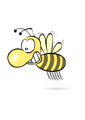 Free Stock Photo: Illustration of a cartoon bee.