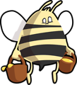 Free Stock Photo: Illustration of a cartoon bee carrying honey