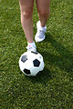 Free Stock Photo: Closeup of feet and a soccer ball