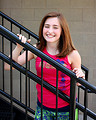 Free Stock Photo: A cute young girl posing on stairs