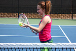 Free Stock Photo: A cute young girl playing tennis