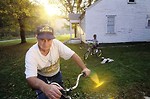 Free Stock Photo: Senior and child on bikes