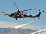 Free Stock Photo: An HH-60 Pave Hawk attack helicopter firing chaff and flares