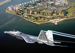 Free Stock Photo: An F-22A Raptor flying over Fort Monroe