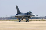 Free Stock Photo: An F-16 Fighting Falcon on a runway