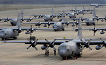 Free Stock Photo: C-130 airplanes on a runway