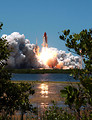 Free Stock Photo: The space shuttle lifting off