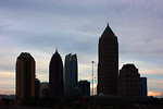 Free Stock Photo: Silhouette of Atlanta skyline during a sunset